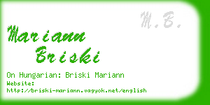 mariann briski business card